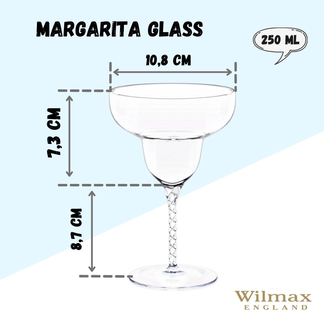 Margarita Glass Set of 2 in Colour Box WL‑888107/2C