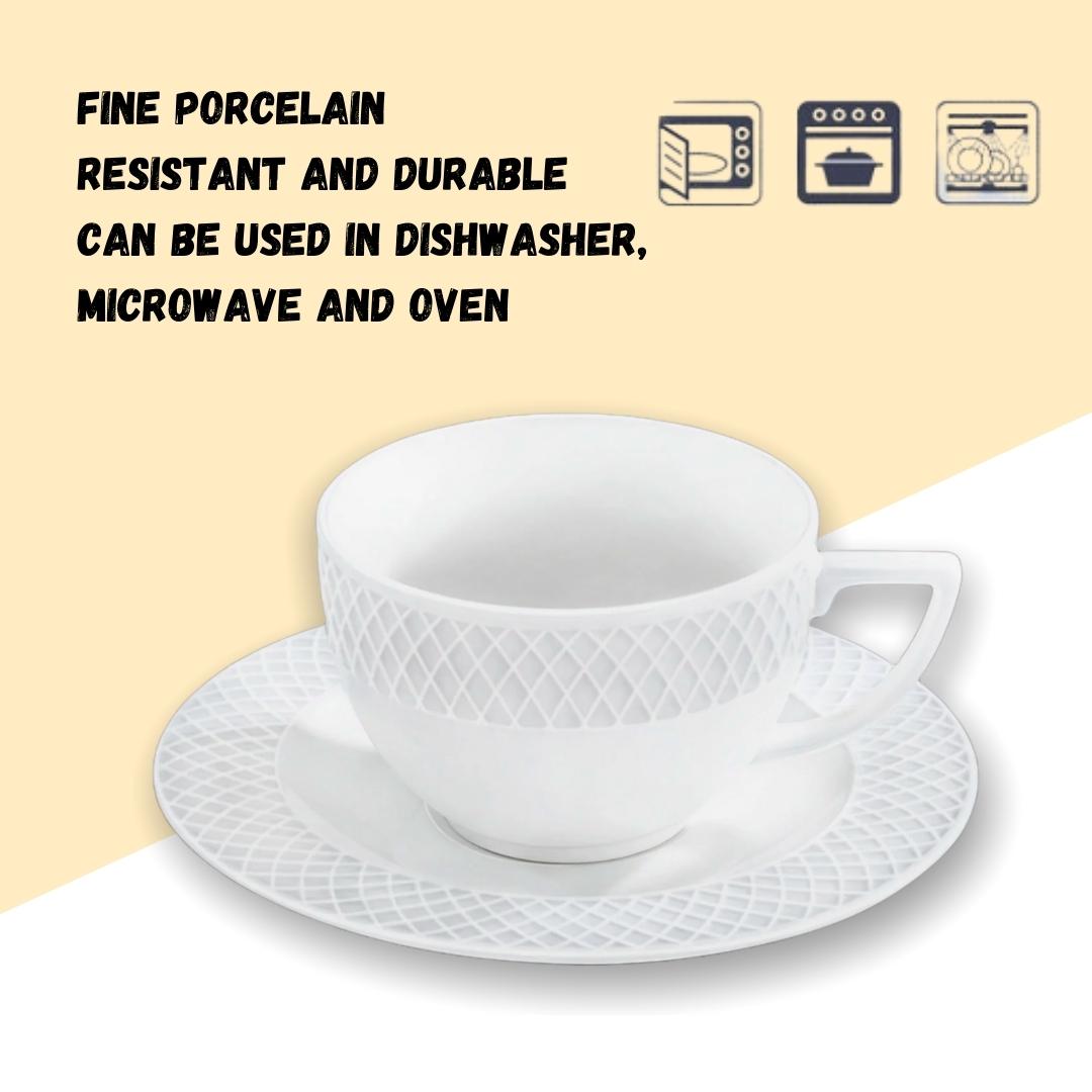 Fine 18 Cm Wilmax Durable Porcelain Set Of 6 Dessert Plates 7 Easy To Clean Wl-971318 Dishwasher Safe English Porcelain 
