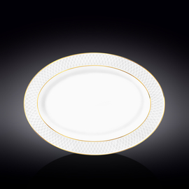 Flat rim oval platter with gold lines wl‑880102117/a Wilmax (photo 1)