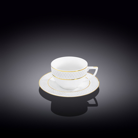 Coffee cup & saucer with gold lines wl‑880102400/ab Wilmax (photo 1)