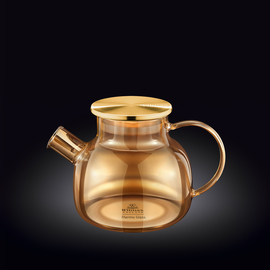 Czajniczek złoty szklany do herbaty z metalową pokrywką 950 ml wl‑888810003/a Wilmax (photo 1)