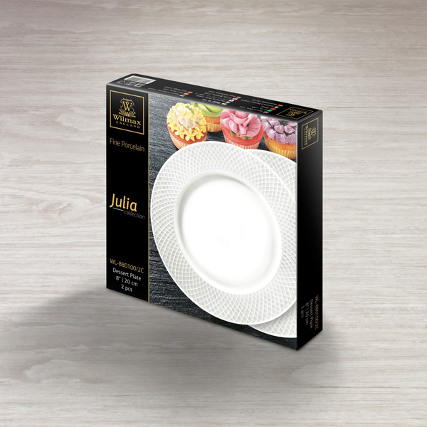 DESSERT PLATE SET OF 2 IN COLOUR BOX WL-880100/2C WILMAX Dessert plate set of 2 in colour box wl-880100/2c Wilmax (photo 2)