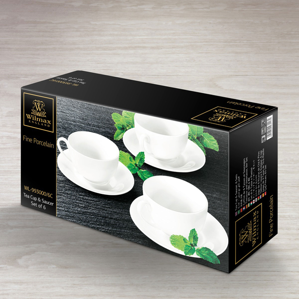 TEA CUP & SAUCER SET OF 6 IN COLOUR BOX WL‑993000/6C WILMAX Tea cup & saucer set of 6 in colour box wl‑993000/6c Wilmax (photo 2)