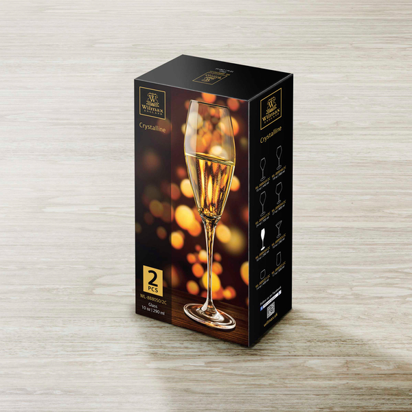 CHAMPAGNE FLUTE SET OF 2 IN COLOUR BOX WL‑888050/2C WILMAX Champagne flute set of 2 in colour box wl‑888050/2c Wilmax (photo 2)