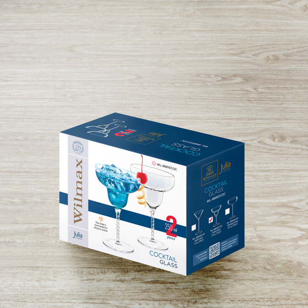 MARGARITA GLASS SET OF 2 IN COLOUR BOX WL‑888107/2С WILMAX Margarita glass set of 2 in colour box wl‑888107/2с Wilmax (photo 2)