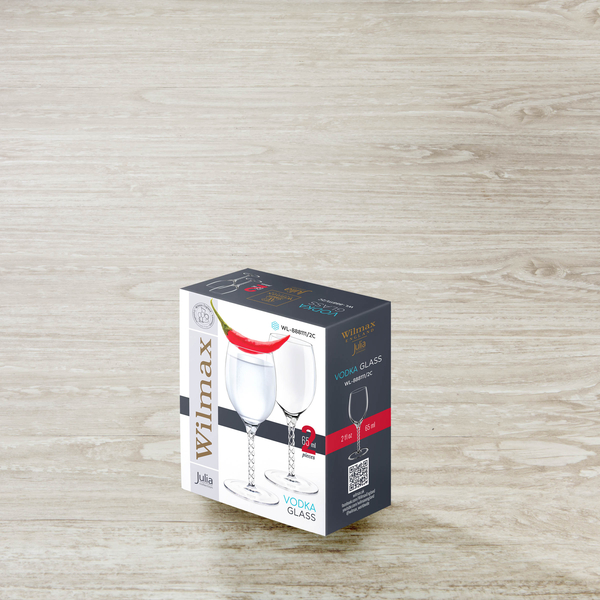 SADA POHÁROV NA VODKU/ LIKÉR - 2 KS VO FAREBNOM BOXE WL‑888111/2C WILMAX Sada pohárov na vodku/ likér - 2 ks vo farebnom boxe wl‑888111/2c Wilmax (photo 2)