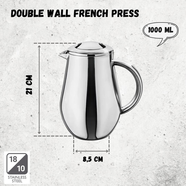 DOUBLE WALL FRENCH PRESS IN COLOUR BOX WL‑551008/1C WILMAX Double wall french press in colour box wl‑551008/1c Wilmax (photo 5)