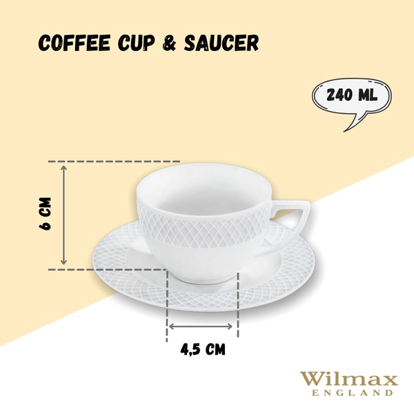 TEA CUP & SAUCER SET OF 6 IN GIFT BOX WL‑880105/6C WILMAX Tea cup & saucer set of 6 in gift box wl‑880105/6c Wilmax (photo 6)