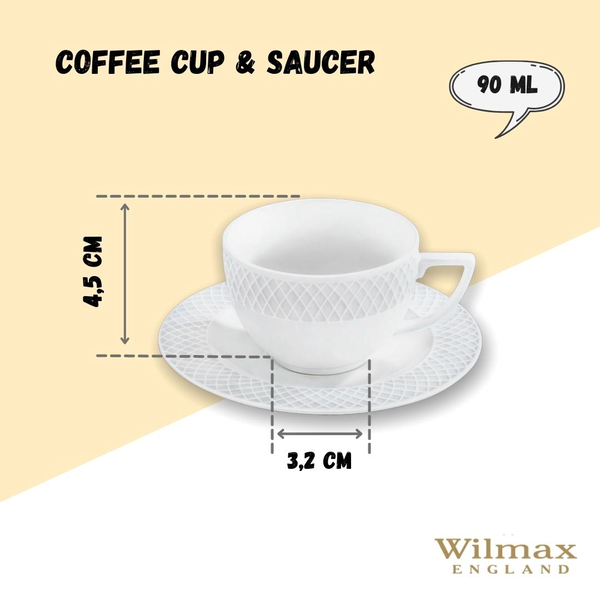 COFFEE CUP & SAUCER SET OF 6 IN GIFT BOX WL‑880107/6C WILMAX Coffee cup & saucer set of 6 in gift box wl‑880107/6c Wilmax (photo 6)