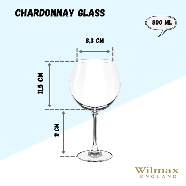 CHARDONNAY GLASS SET OF 6 IN PLAIN BOX WL‑888032/6A WILMAX Chardonnay glass set of 6 in plain box wl‑888032/6a Wilmax (photo 3)