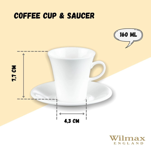 COFFEE CUP & SAUCER SET OF 2 IN COLOUR BOX WL‑993005/2C WILMAX Coffee cup & saucer set of 2 in colour box wl‑993005/2c Wilmax (photo 9)