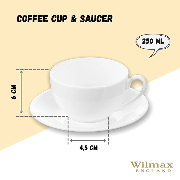 TEA CUP & SAUCER SET OF 6 IN COLOUR BOX WL‑993000/6C WILMAX Tea cup & saucer set of 6 in colour box wl‑993000/6c Wilmax (photo 9)