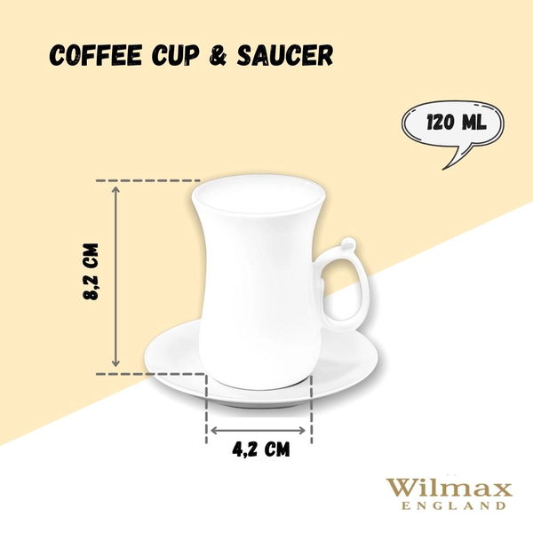 TEA CUP & SAUCER SET OF 6 IN COLOUR BOX WL‑993087/6C WILMAX Tea cup & saucer set of 6 in colour box wl‑993087/6c Wilmax (photo 2)