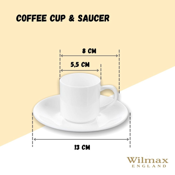 COFFEE CUP & SAUCER SET OF 2 IN COLOUR BOX WL‑993007/2C WILMAX Coffee cup & saucer set of 2 in colour box wl‑993007/2c Wilmax (photo 6)