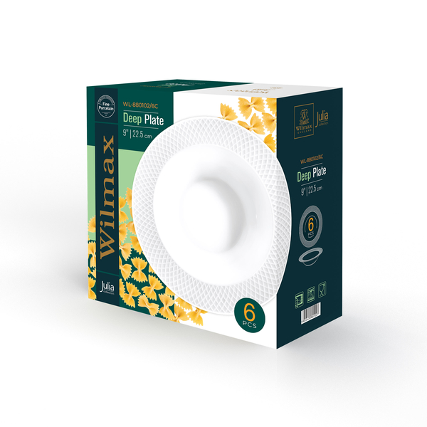 DEEP PLATE SET OF 6 IN COLOUR BOX WL‑880102/6C WILMAX Deep plate set of 6 in colour box wl‑880102/6c Wilmax (photo 3)