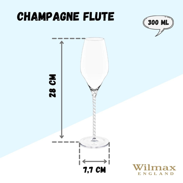 CHAMPAGNE FLUTE SET OF 2 IN COLOUR BOX WL‑888104/2C WILMAX Champagne flute set of 2 in colour box wl‑888104/2c Wilmax (photo 8)