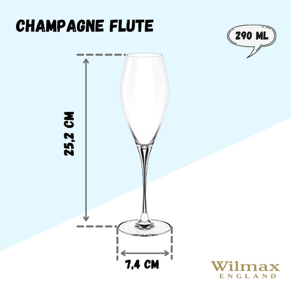 CHAMPAGNE FLUTE SET OF 2 IN COLOUR BOX WL‑888050/2C WILMAX Champagne flute set of 2 in colour box wl‑888050/2c Wilmax (photo 8)