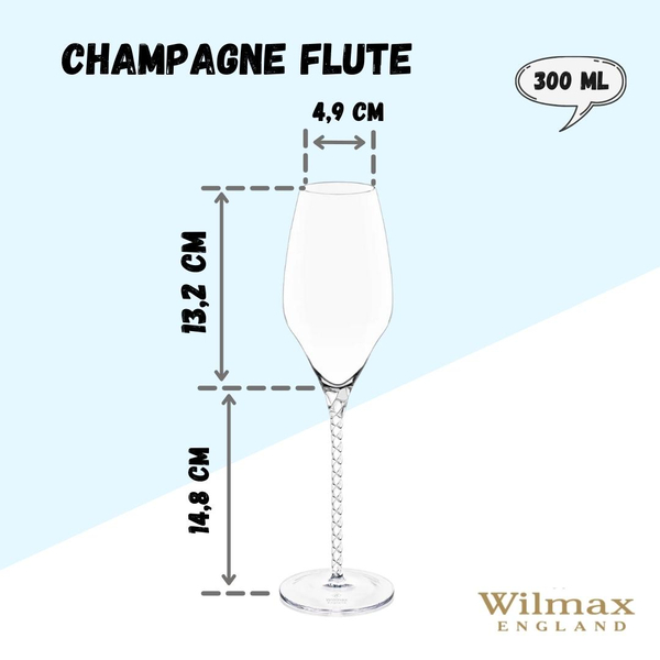 CHAMPAGNE FLUTE SET OF 2 IN COLOUR BOX WL‑888104/2C WILMAX Champagne flute set of 2 in colour box wl‑888104/2c Wilmax (photo 9)