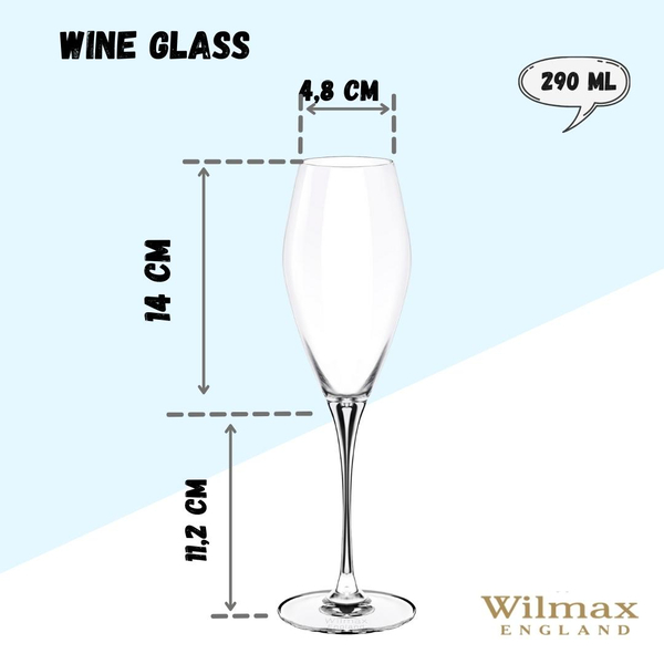 CHAMPAGNE FLUTE SET OF 2 IN COLOUR BOX WL‑888050/2C WILMAX Champagne flute set of 2 in colour box wl‑888050/2c Wilmax (photo 9)
