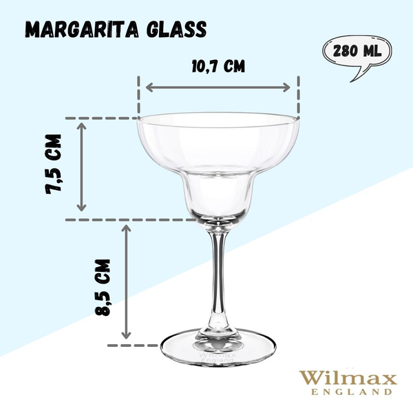 MARGARITA GLASS SET OF 6 IN PLAIN BOX WL‑888031/6A WILMAX Margarita glass set of 6 in plain box wl‑888031/6a Wilmax (photo 6)
