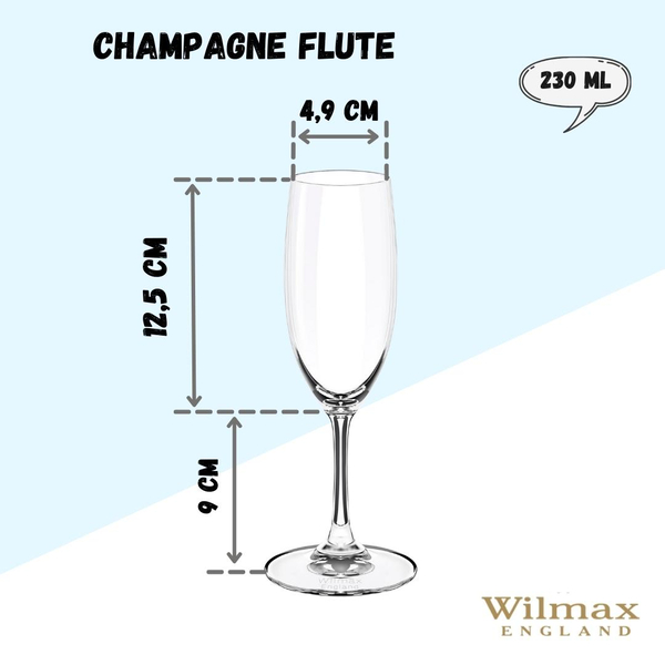 CHAMPAGNE FLUTE SET OF 6 IN PLAIN BOX WL‑888027/6A WILMAX Champagne flute set of 6 in plain box wl‑888027/6a Wilmax (photo 10)