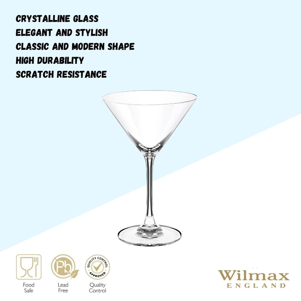 MARTINI GLASS SET OF 6 IN PLAIN BOX WL‑888030/6A WILMAX Martini glass set of 6 in plain box wl‑888030/6a Wilmax (photo 11)