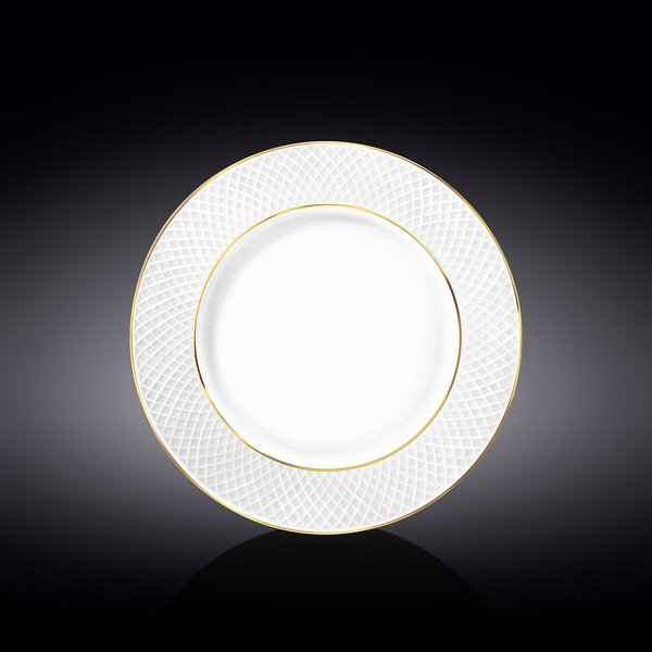 Flat rim dinner round plate with gold lines wl‑880102104/a Wilmax (photo 1)