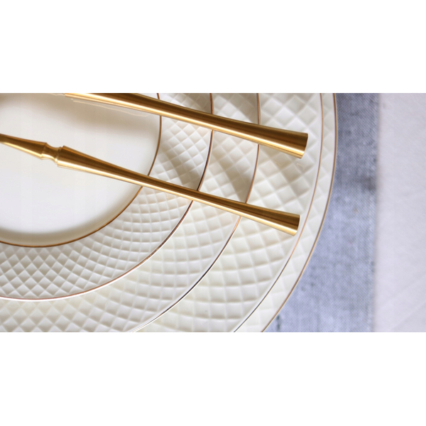 FLAT RIM APPETIZER ROUND PLATE WITH GOLD LINES WL-880102101/A WILMAX Flat rim appetizer round plate with gold lines wl-880102101/a Wilmax (photo 4)