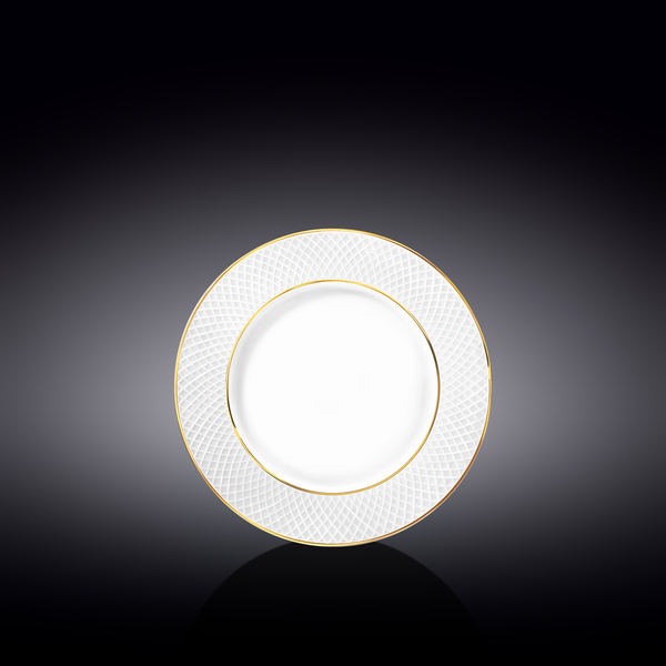Flat rim appetizer round plate with gold lines wl-880102101/a Wilmax (photo 1)