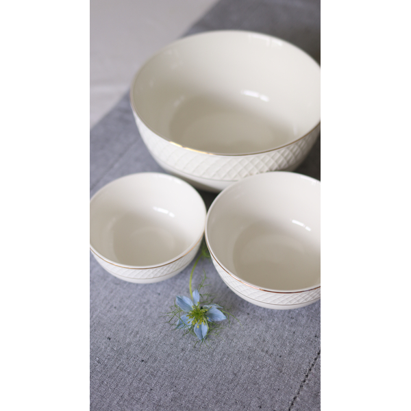 Miska salaterka 12 cm ze złotym rantem  wl-880102366/a Wilmax (photo 3)