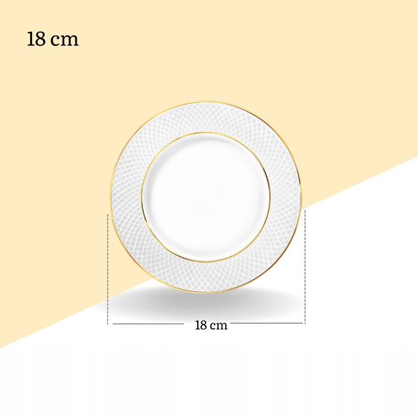 FLAT RIM APPETIZER ROUND PLATE WITH GOLD LINES WL-880102101/A WILMAX Flat rim appetizer round plate with gold lines wl-880102101/a Wilmax (photo 6)