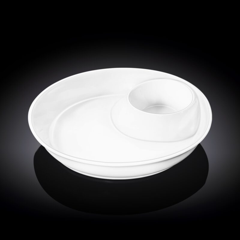 Półmisek dzielony 22x22 cm biały porcelanowy WL-992658/A