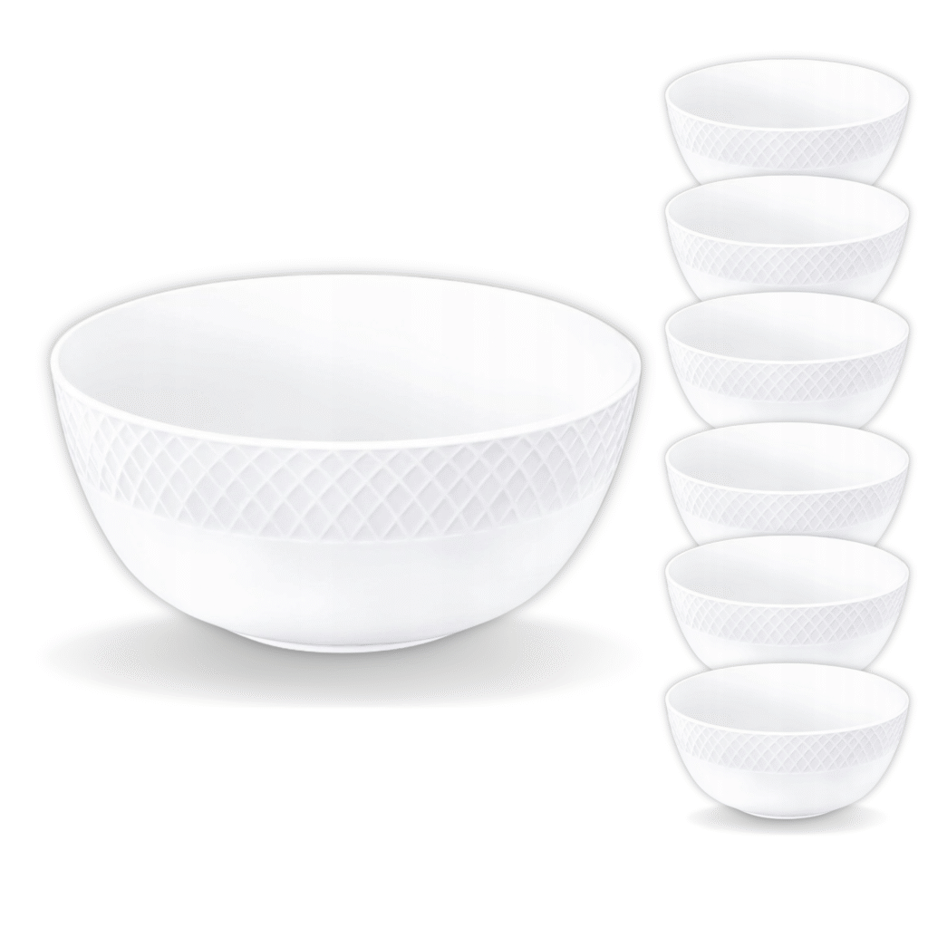 Salaterka biała porcelanowa zestaw 7 sztuk WL-880104/7C