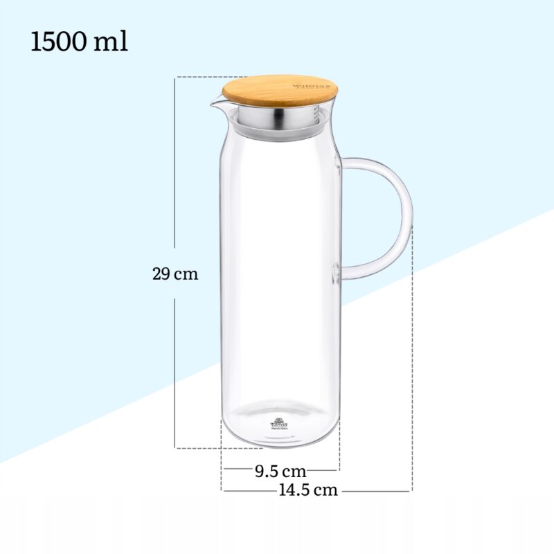 Dzbanek szklany z pokrywką metalową 1000 ml WL-888209/A