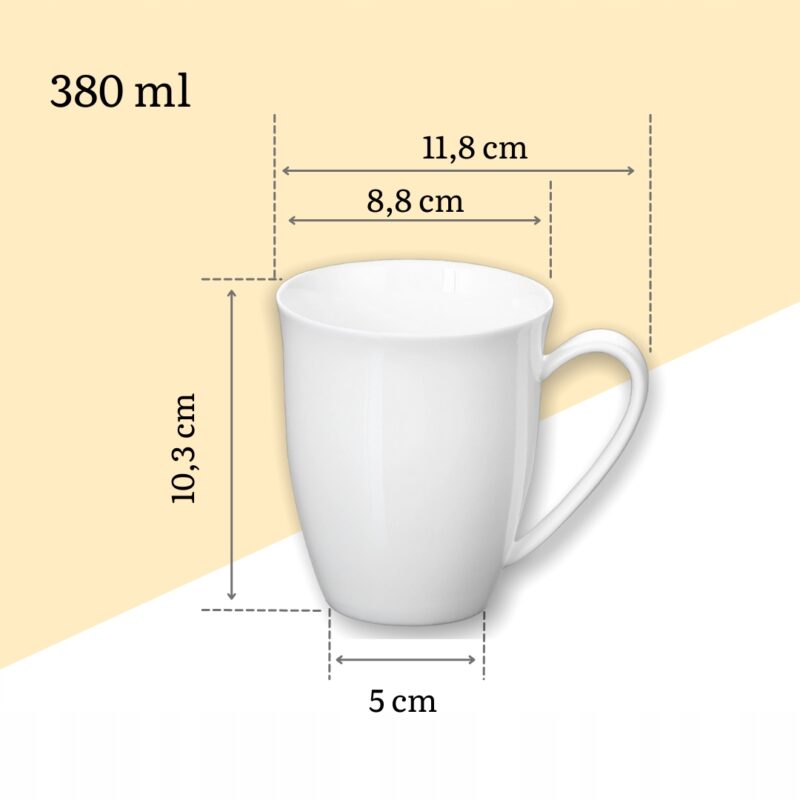 Kubek 380 ml biały porcelanowy WL-993014/A
