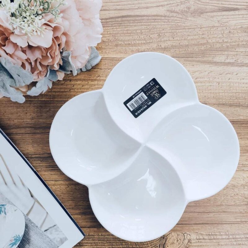Półmisek dzielony 22x22 cm biały porcelanowy WL-992649/A
