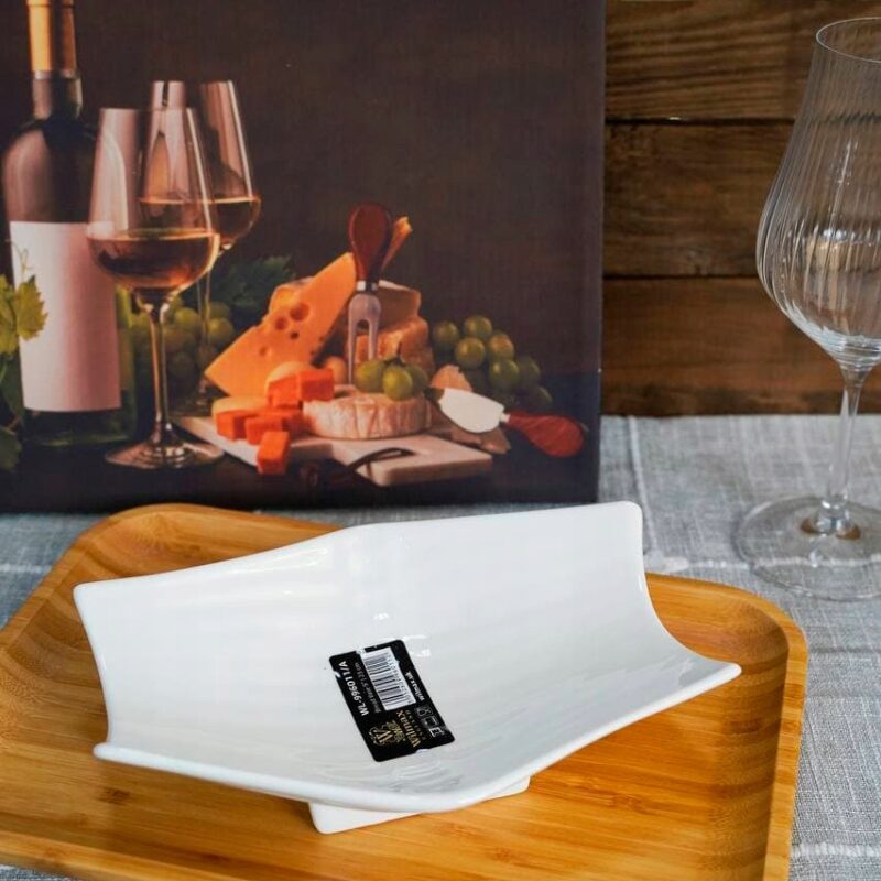 Półmisek na chleb biały porcelanowy WL-996011/A