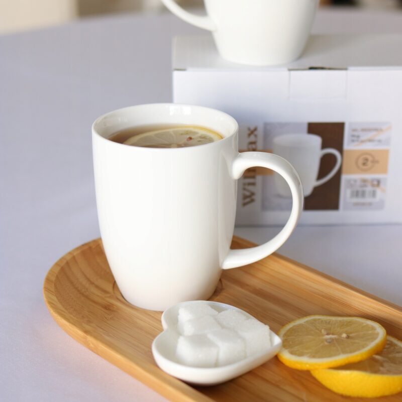 Kubek do kawy i herbaty 460 ml biały porcelanowy WL-993018/A