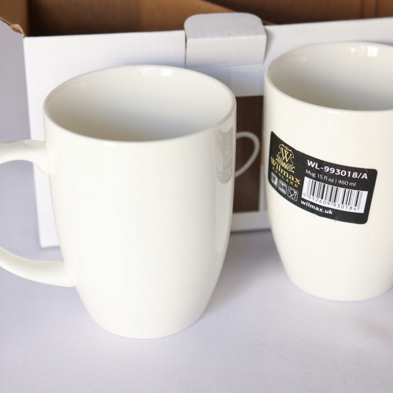 Kubek do kawy i herbaty 460 ml biały porcelanowy WL-993018/A