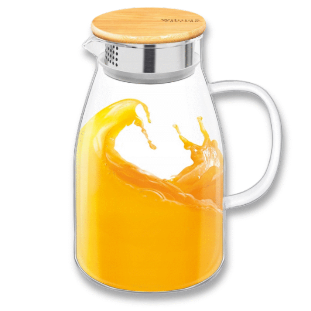 Dzbanek szklany z pokrywką bambusową 1900 ml WL-888216/A