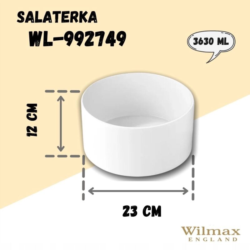 Salaterka 23 cm biała porcelanowa WL-992749/A