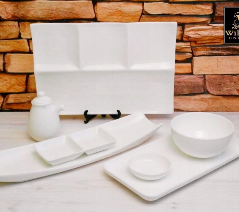 Półmisek dzielony 30x20 cm biały porcelanowy WL-992598/A