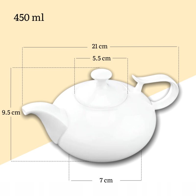 Czajniczek do herbaty biały porcelanowy 450 ml WL-994001/A