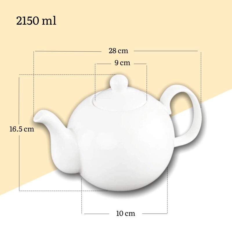 Czajniczek do herbaty biały porcelanowy 2150 ml WL-994045/A