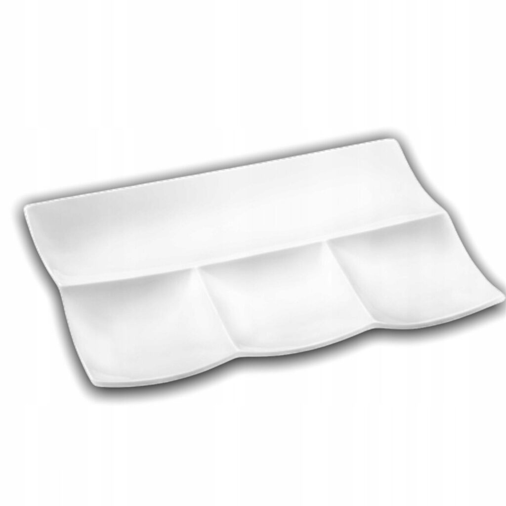 Półmisek dzielony 30x20 cm biały porcelanowy WL-992598/A