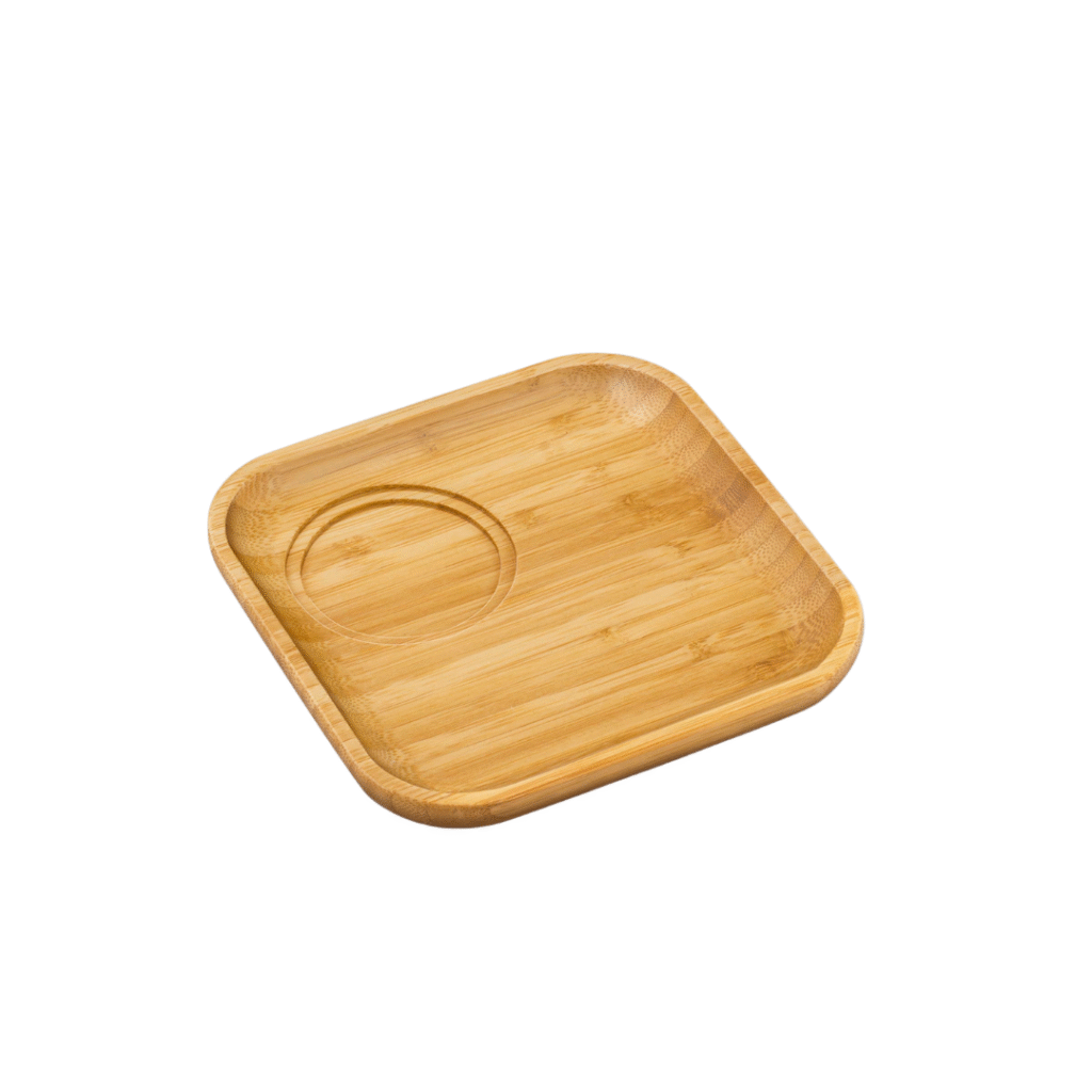 Talerz bambusowy kwadratowy do serwowania 17,5x17,5 cm WL-771116/A