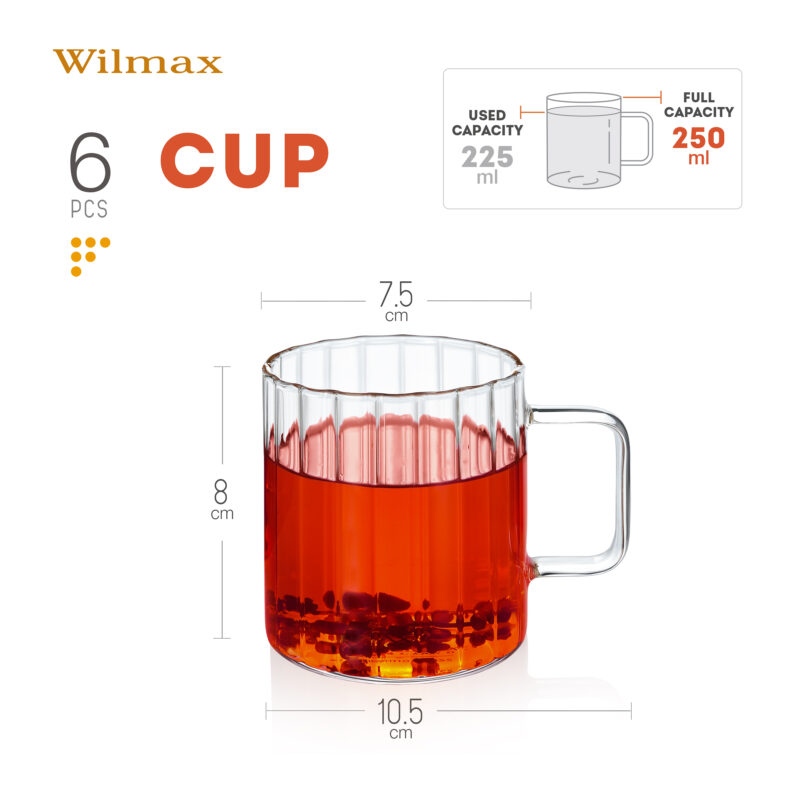 Kubek ryflowany 250 ml WL-888615/A