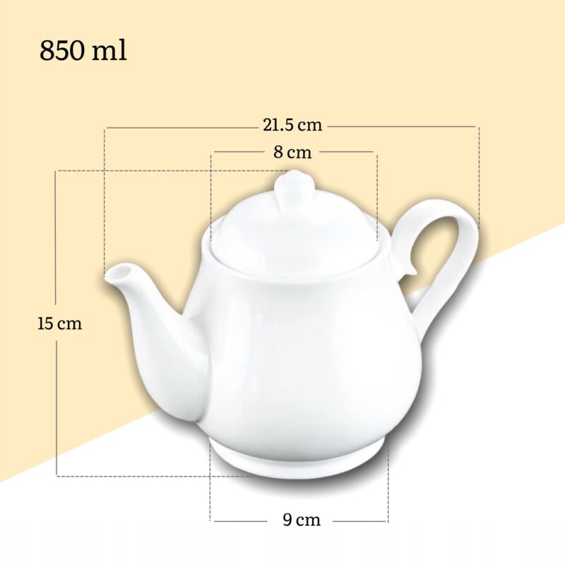 Czajniczek do herbaty biały porcelanowy 850 ml WL-994020/A