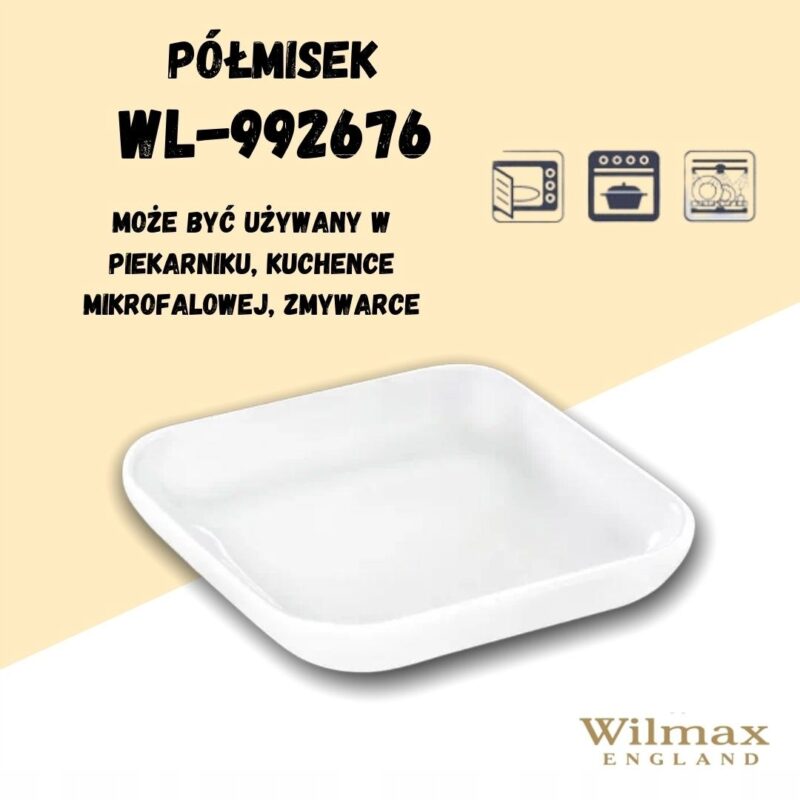 Półmisek prostokątny 8.5x8.5 cm biały porcelanowy WL-992676/A