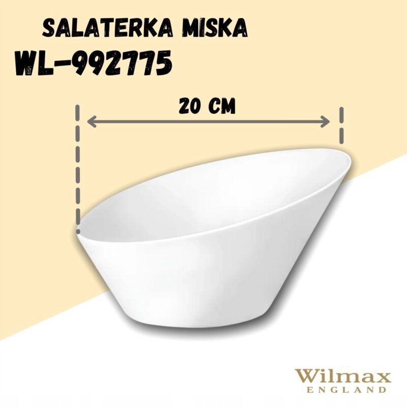 Salaterka 19.5 cm biała porcelanowa WL-992775/A